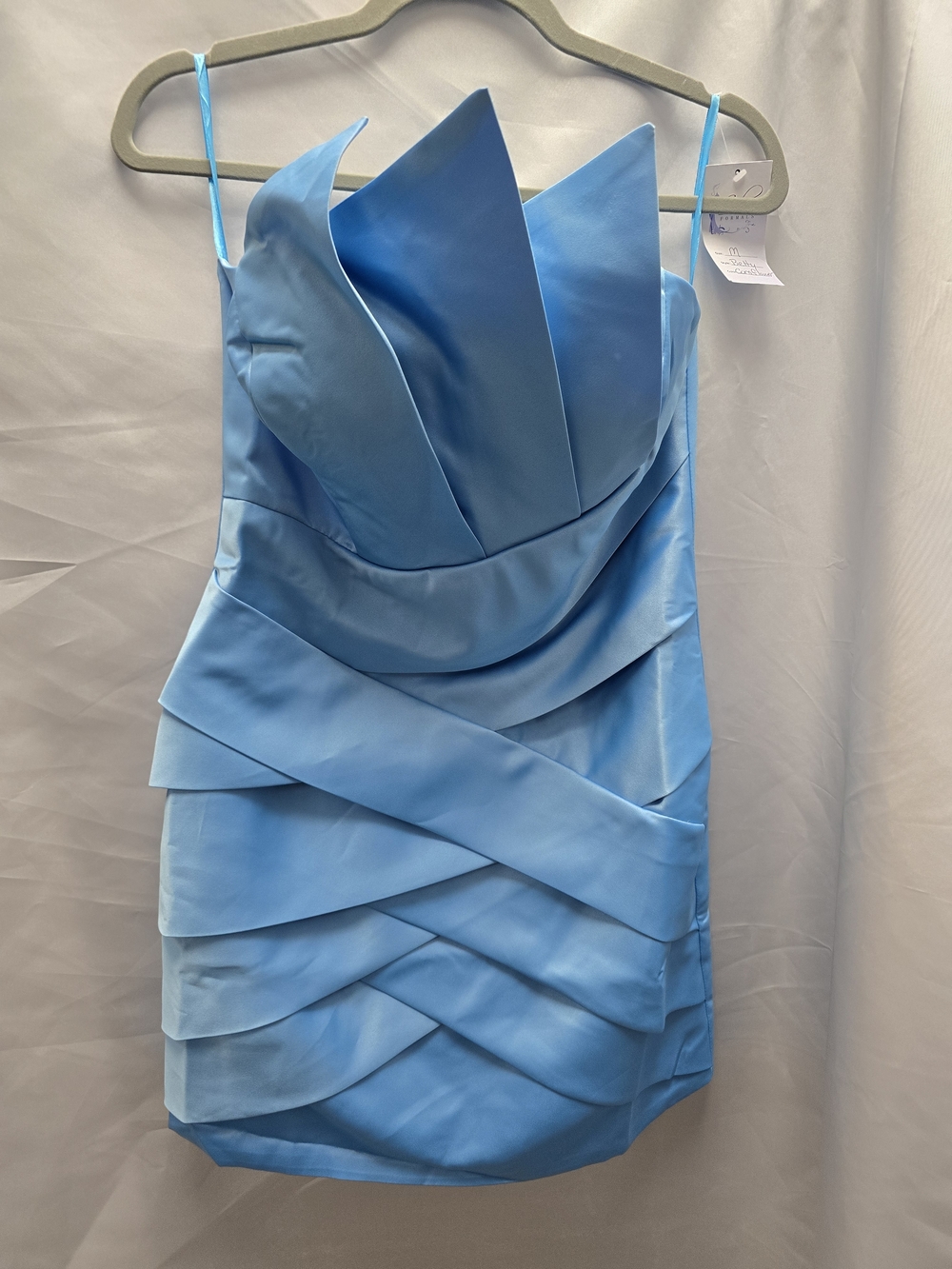 Light Blue Strapless Sculpted Cocktail Dress